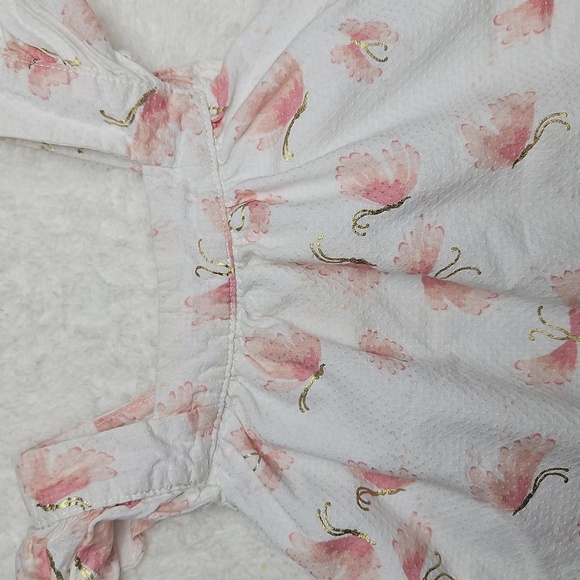 Catherine Malandrino Floral Pink and White Baby Dress Size 12 Months - Picture 2 of 6